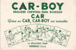 BUVARD  - CAR-BOY - Réglisse Chewing-gum Boisson - MOUSSAC (Gard) - Andere & Zonder Classificatie