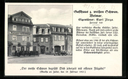 AK Weimar, Gasthaus Zum Weissen Schwan  - Weimar