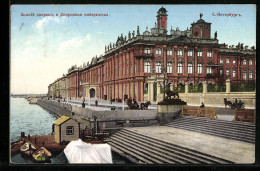 AK St. Petersbourg, Palais D`Hiver Et Le Quai De La Cour  - Russland