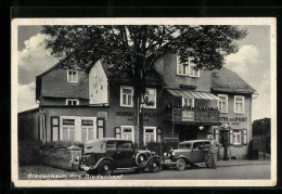 AK Gladenbach B. Biedenkopf, Hotel Zur Post Mit Autos  - Biedenkopf