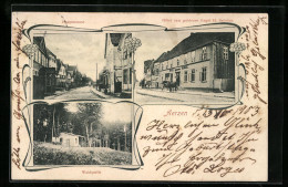 AK Aerzen, Hauptstrasse, Hotel Zum Goldenen Engel V. H. Redeker, Waldquelle  - Other & Unclassified