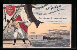 Künstler-AK Bremerhaven, Geestemünde-Lehe, 22. Turnfest Des V. Kreises Der Dt. Turnerschaft Vom 19-28.Juni 1909  - Autres & Non Classés