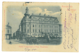 RO 93 - 25268 BUCURESTI, Market, Hotel Continental, Litho, Romania - Old Postcard - Used - 1900 - Romania