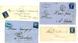 N° 14 SUPERBES  X 4 EXEMPLAIRES SUR LETTRE  VOIR SCANS DETAILLES - 1849-1876: Klassik