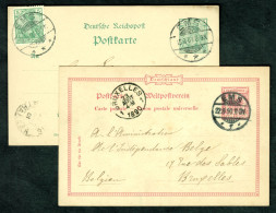 BAD EMS 1890-1901 GANZSACHEN 2 Stück + Orts-o +1x ZF Heimatbelege > Beide Guter Auslandsbedarf Paris/Bruxelles - Postkarten