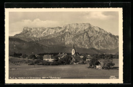 AK Puch Bei Hallein Mit Untersberg, Ortstotale Mit Der Kirche  - Altri & Non Classificati