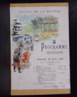 170 CHROMOS . PUBLICITE . PALAIS DE LA BOURSE . PROGRAMME MUSIQUE . DIMANGE 23 AVRIL 1899 . CHEF DE MUSIQUE GAY . ROUEN - Programs