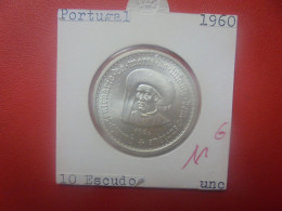 +++QUALITE+++PORTUGAL 10 ESCUDOS 1960 ARGENT+++(A.3) - Portugal