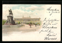 Lithographie Berlin, Lustgarten Museum Denkmal Friedr. Wilh. III.  - Mitte