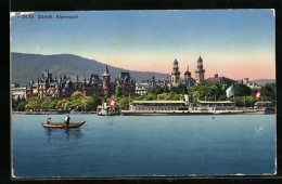 AK Zürich, Alpenquai Mit Raddampfer Helvetia  - Autres & Non Classés