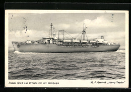 AK Bremen, Letzter Gruss Der M.S. General Harry Taylor Vor Der Überfahrt, Passagierschiff  - Dampfer