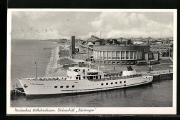 AK Wilhelmshaven, Bäderschiff Rüstringen Am Anleger  - Steamers