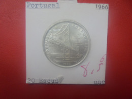+++QUALITE+++PORTUGAL 20 ESCUDOS 1966 ARGENT+++(A.3) - Portogallo