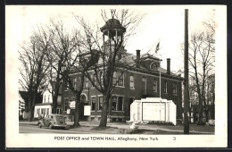 AK Alleghany, NY, Post Office And Town Hall  - Altri & Non Classificati