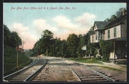 AK Pen Mar, PA, Post Office And R. R. Depot  - Sonstige & Ohne Zuordnung