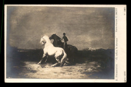 TABLEAU - E. FROMENTIN "LE VOLEUR DE CHEVAUX" - PHOTO-PROCEDE E. DRUET - SERIE 12022 N°55593 - Peintures & Tableaux