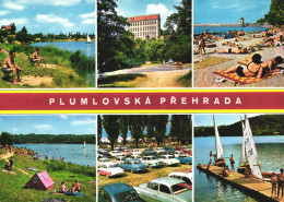 PLUMLOV, MULTIPLE VIEWS, DAM, ARCHITECTURE, LAKE, BOAT, RESORT, CAR, BEACH, TENT, PORT, CZECH REPUBLIC, POSTCARD - Czech Republic