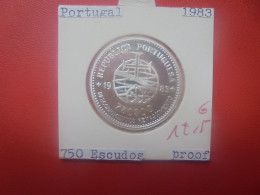 +++QUALITE+++PORTUGAL 750 ESCUDOS 1983 ARGENT+++(A.3) - Portogallo