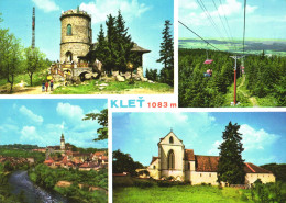 KLET, MULTIPLE VIEWS, ARCHITECTURE, TOWER, SKI LIFT, MOUNTAIN, CHURCH, CZECH REPUBLIC, POSTCARD - Czech Republic