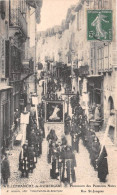 VILLEFRANCHE-de-ROUERGUE (Aveyron) - Procession Des Pénitents Noirs Rue St-Jacques - La Croix - Voyagé 1912 (2 Scans) - Villefranche De Rouergue