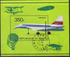 CONCORDE - AVIATION / 1973 - TCHAD BLOC OBLITERE  (ref 3990) - Concorde