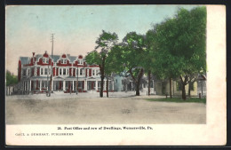 AK Wernersville, PA, Post Office And Row Of Dwellings  - Sonstige & Ohne Zuordnung