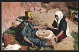 AK Jerusalem, Woman At The Mill, Arabische Volkstypen  - Non Classificati