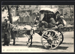 AK Arabische Frauen Mit Sonnenschirm Auf Wagen Mit Eselgespann  - Donkeys