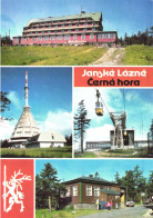 JANSKE LAZNE, MULTIPLE VIEWS, ARCHITECTURE, TOWER, CABLE CAR, RESORT, CAR, EMBLEM, CZECH REPUBLIC, POSTCARD - Czech Republic