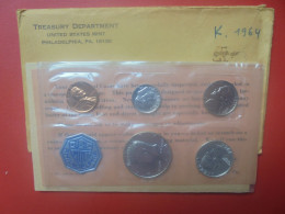 U.S.A SERIE FDC 1964 En ENVELOPPE D'ORIGINE Dont DIME+QUARTER+1/2$ ARGENT (Difficile à Retrouver !) - Mint Sets