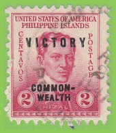 Voyo USA PHILIPPINES 2c 1945 Mi#PH 444  (o) Used - José Rizal Victory Commonwealth - Philippinen