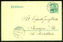 REMAGEN Rhein Krs Ahrweiler 1908 GANZSACHE 5-Pf-Germania + AK-o Remagen + Heimatbeleg Aus Orts-o Cöln = Köln - Cartes Postales