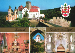 VRANOV NAD DYJI, MULTIPLE VIEWS, ARCHITECTURE, TOWER, EMBLEM, BRIDGE, STATUE, CASTLE, CZECH REPUBLIC, POSTCARD - Czech Republic