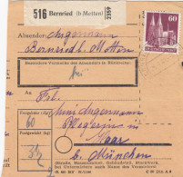 BiZone Paketkarte 1949: Bernried Nach Pflegeheim Haar - Brieven En Documenten