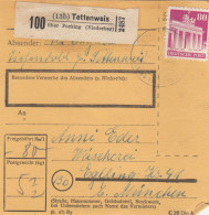 BiZone Paketkarte 1948: Tettenweis Nach Eglfing, Wäscherei - Brieven En Documenten