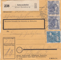 BiZone Paketkarte 1948: Schwarzhofen über Nabburg Nach Haar - Cartas & Documentos