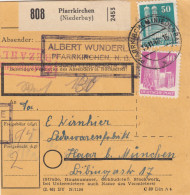 BiZone Paketkarte 1948: Pfarrkirchen Nach Haar, Lederwarenfabrik, Wertkarte - Cartas & Documentos
