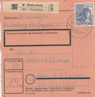 Paketkarte 1948: Heidelberg über Hinterstein Nach Haar - Lettres & Documents