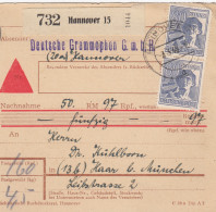 Paketkarte 1948: Hannover, Deutsche Grammophon, Nach Haar, Nachnahme - Lettres & Documents