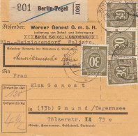 Paketkarte 1947: Berlin-Tegel Nach Gmund, Selbstbucherkarte - Lettres & Documents