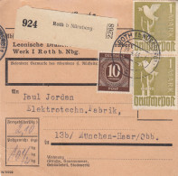 Paketkarte 1948: Roth Bei Nürnberg Nach Haar, Selbstbucher - Covers & Documents