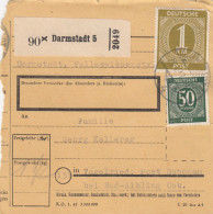 Paketkarte 1947: Darmstadt Nach Vogelried, Post Schönau - Covers & Documents