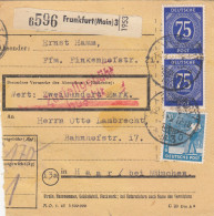 Paketkarte 1948: Frankfurt Nach Haar, Wertkarte 200 Mark - Briefe U. Dokumente