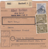 Paketkarte 1948: Herford Nach Haar, Wertkarte  - Covers & Documents