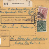 Paketkarte 1948: Griesbach (Rottal) Nach Haar - Briefe U. Dokumente