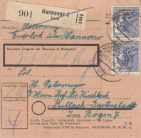 Paketkarte 1948: Everloh über Hannover Nach Pullach-Gartenstadt - Covers & Documents