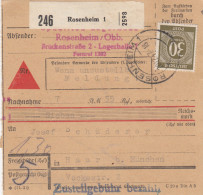 Paketkarte 1947: Rosenheim Nach Haar, Nachnahme - Lettres & Documents