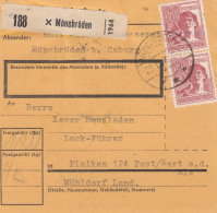 Paketkarte 1948: Mönchröden Nach Plaiken, Post Hart - Lettres & Documents