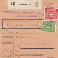 Paketkarte 1948: München, Lederindustrie Nach Hart / Alz - Lettres & Documents