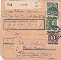 Paketkarte 1947: Lehrberg Nach Haar - Briefe U. Dokumente